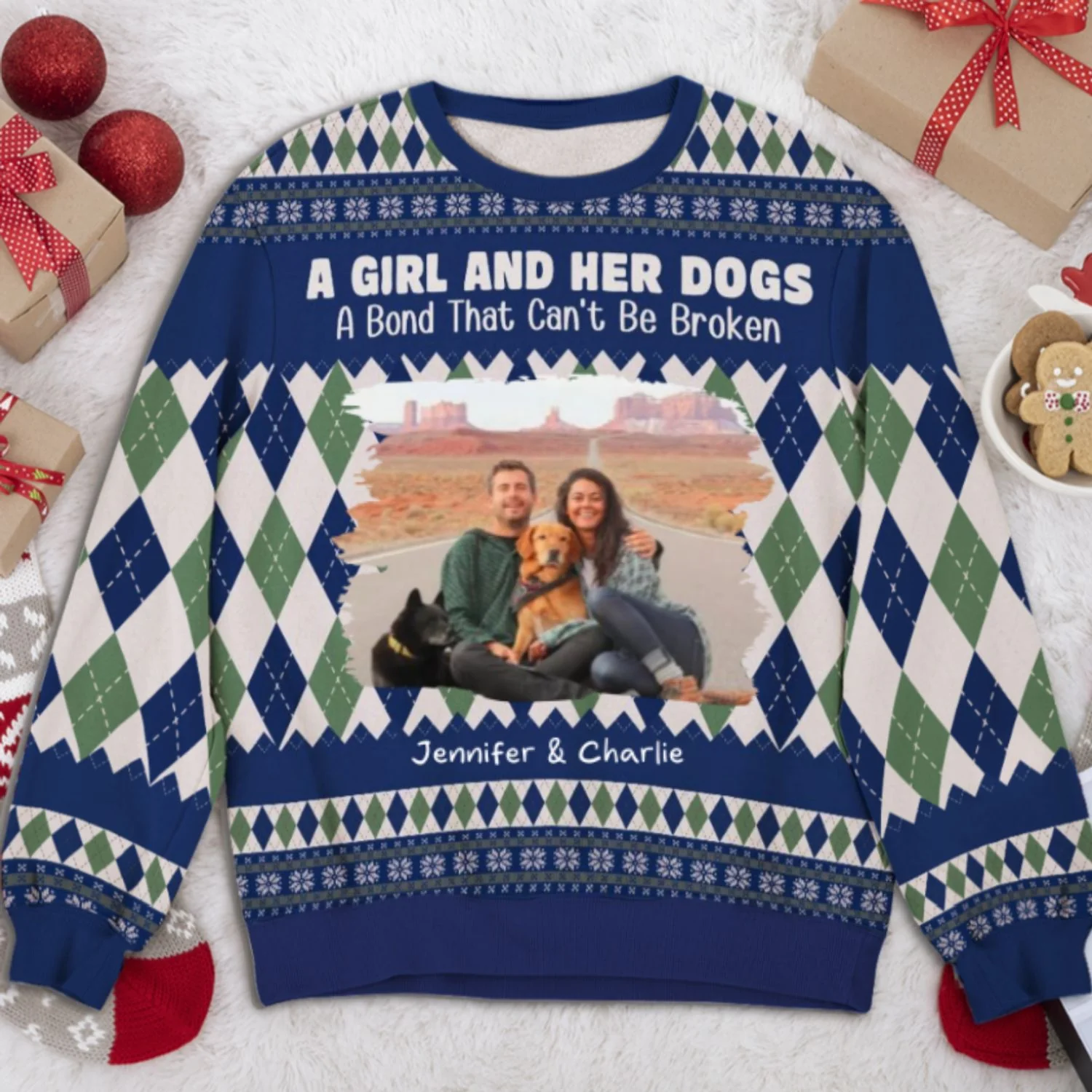 Girl And Dog Square Photo - Personalized Custom All-Over-Print Sweatshirt - Image 4