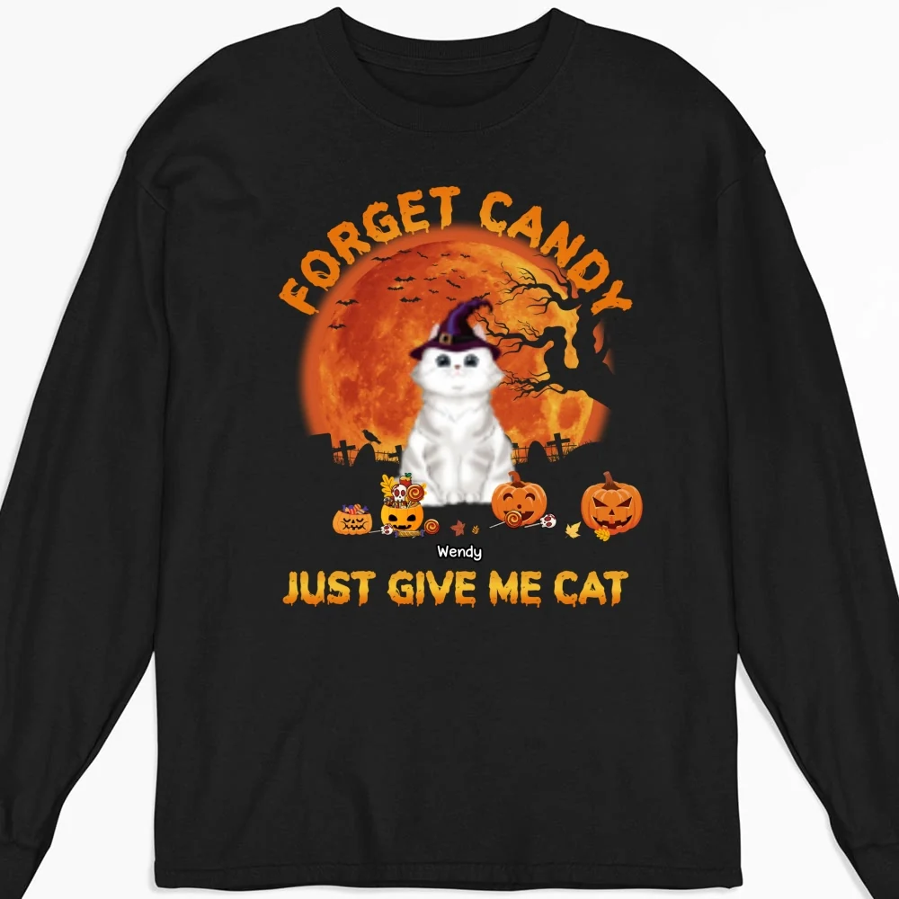 Give Me Cats - Personalized Custom Long Sleeve T-Shirt - Image 3
