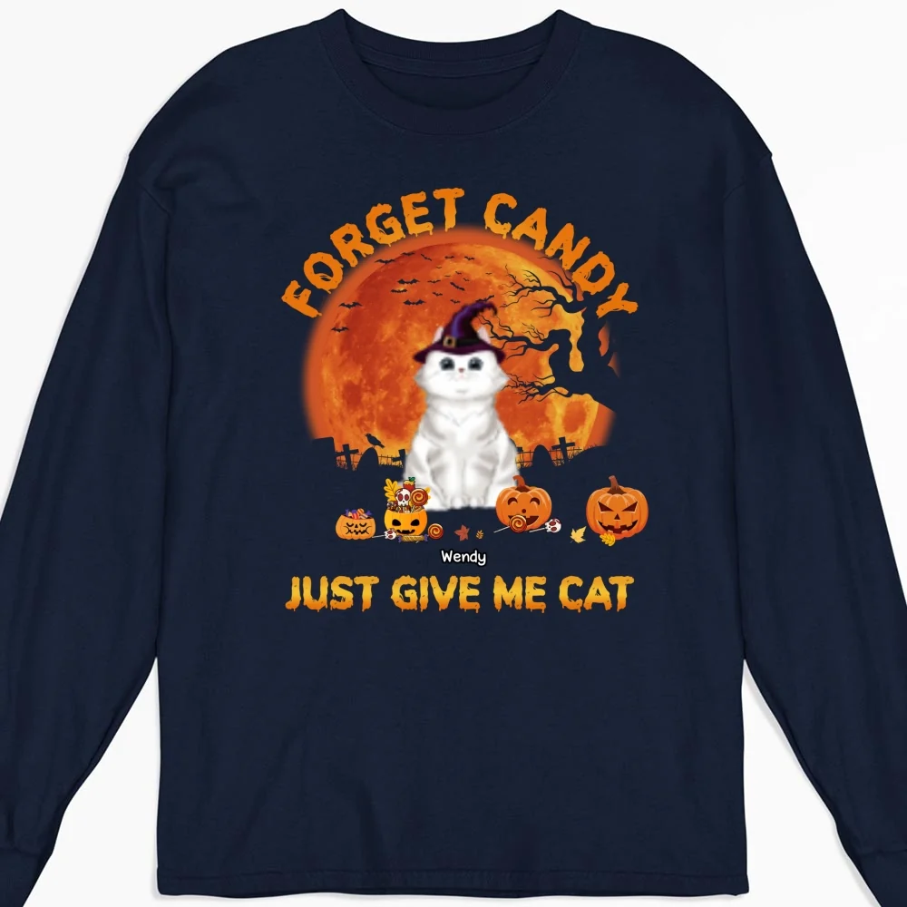 Give Me Cats - Personalized Custom Long Sleeve T-Shirt - Image 4