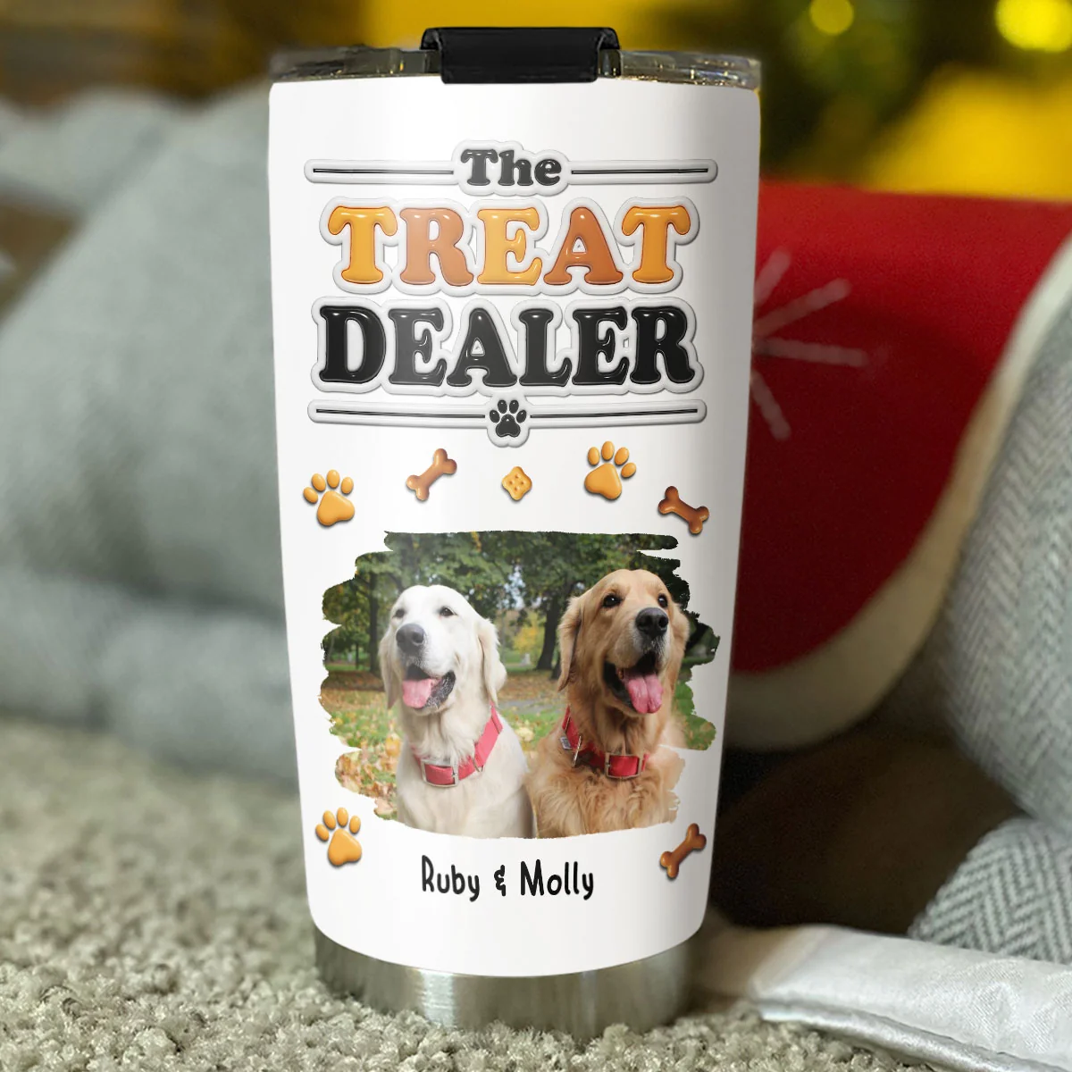 Give Me Treat Photo - Personalized Custom 3D Effect Tumbler - Image 4