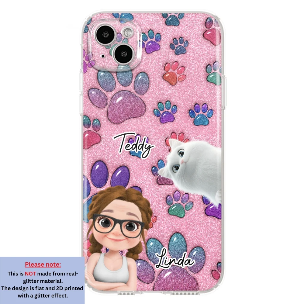 Glittery Paw Mom Cat Ver - Personalized Custom Phone Case - Image 13