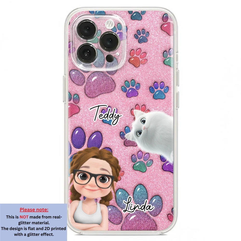 Glittery Paw Mom Cat Ver - Personalized Custom Phone Case - Image 19