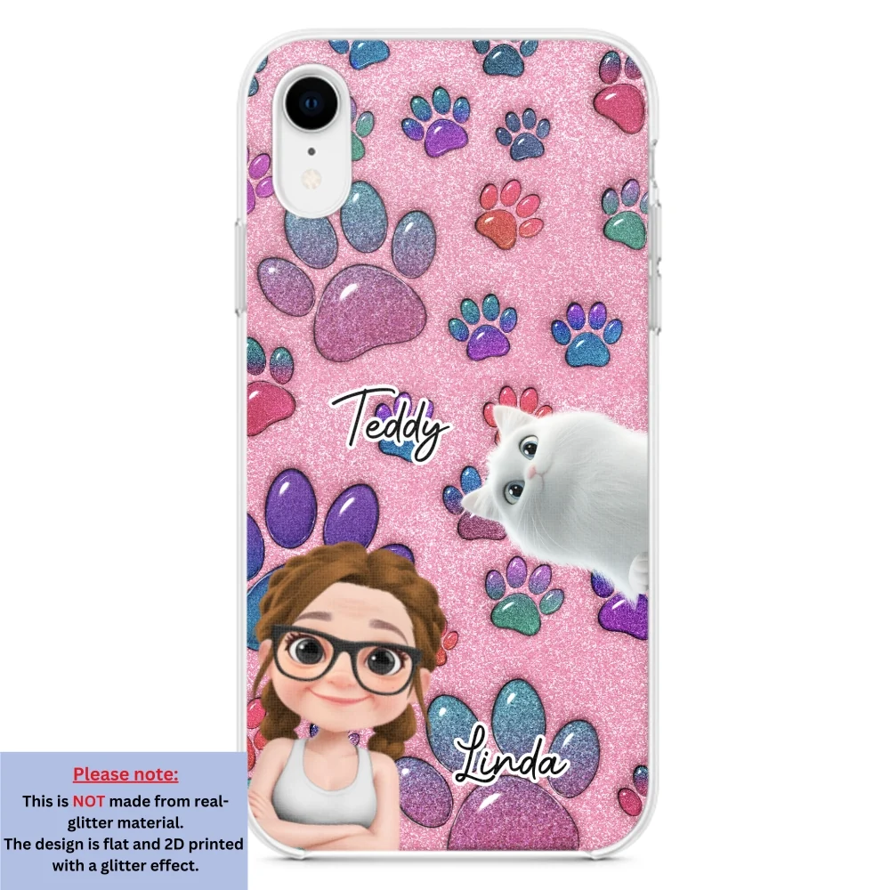 Glittery Paw Mom Cat Ver - Personalized Custom Phone Case - Image 22