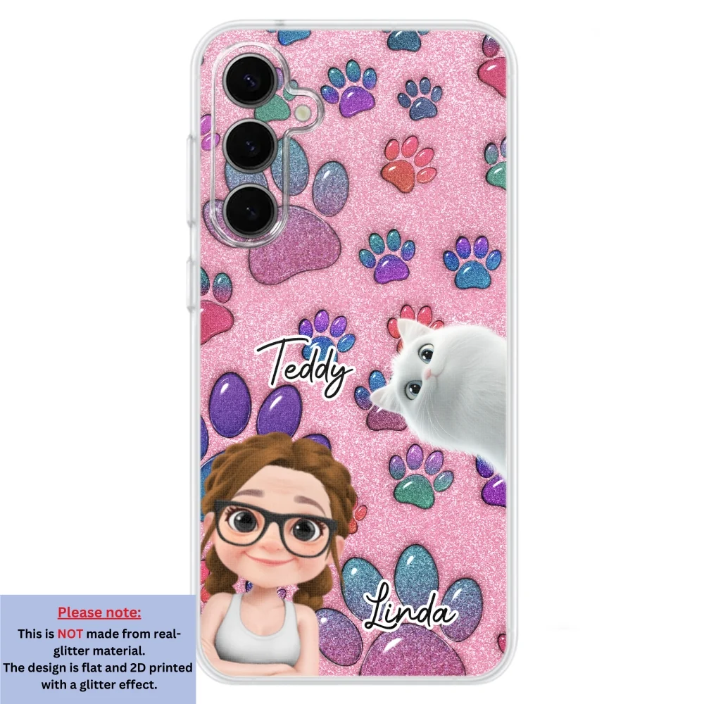 Glittery Paw Mom Cat Ver - Personalized Custom Phone Case - Image 29
