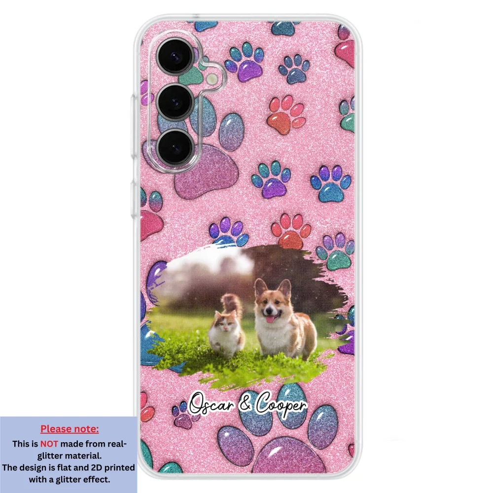 Glittery Paw Mom Pet Ver Photo - Personalized Custom Phone Case - Image 26