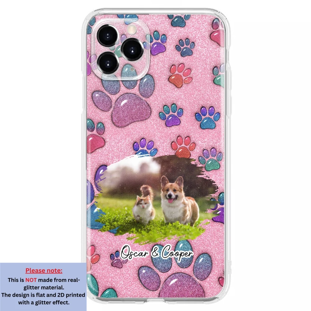 Glittery Paw Mom Pet Ver Photo - Personalized Custom Phone Case - Image 6