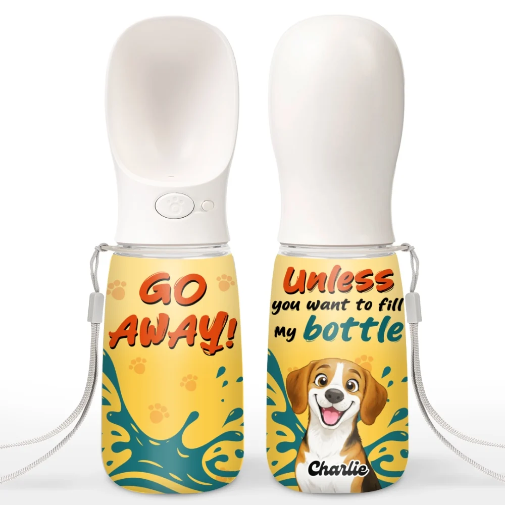 Go Away - Personalized Custom Pet Water Bottle With Drinking Feeder - Image 10