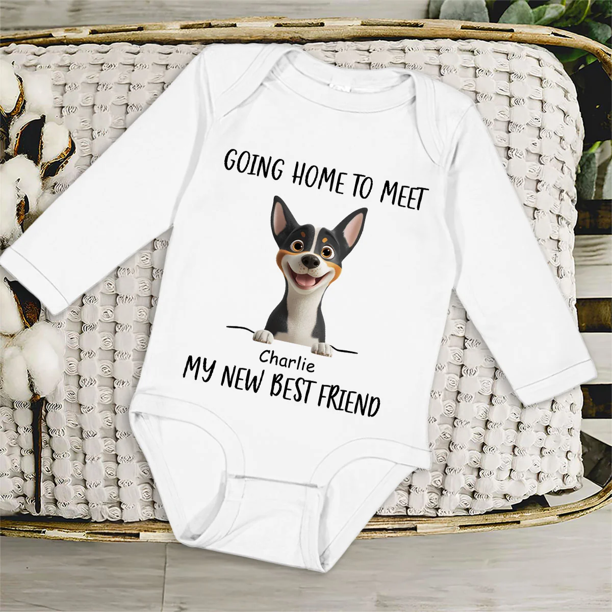 Go Home To Meet Friends - Personalized Custom Long Sleeve Baby Onesie - Image 4