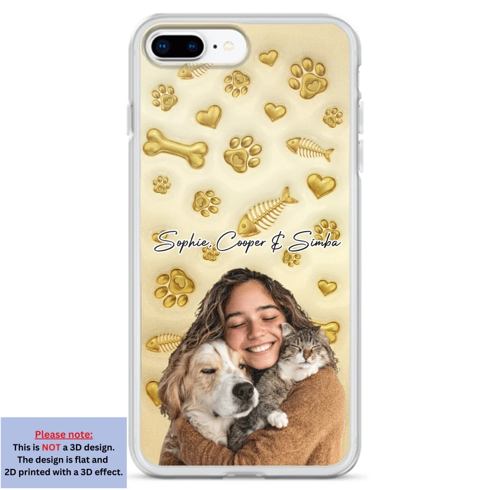 Gold Glitter Pet Mom Photo - Personalized Custom 3D Effect Phone Case - Image 8