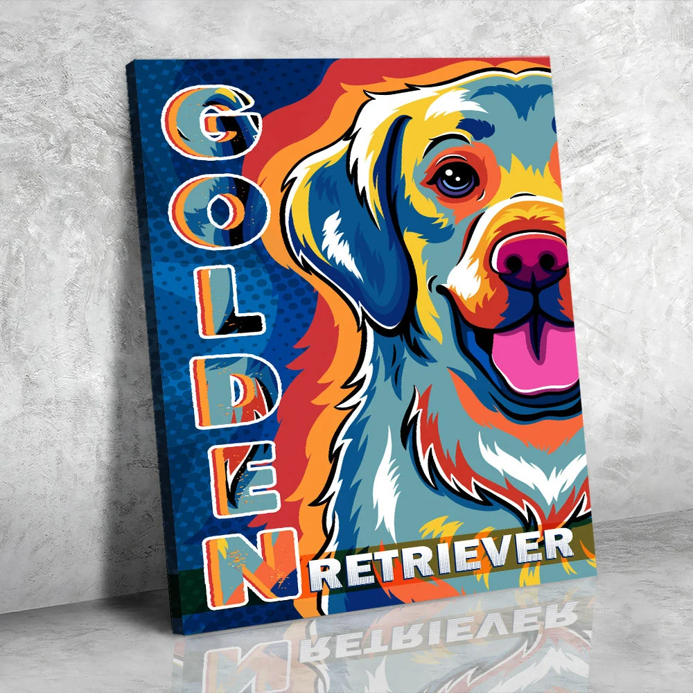 Golden Retriever Pop Art 1 - Canvas Print - Image 3