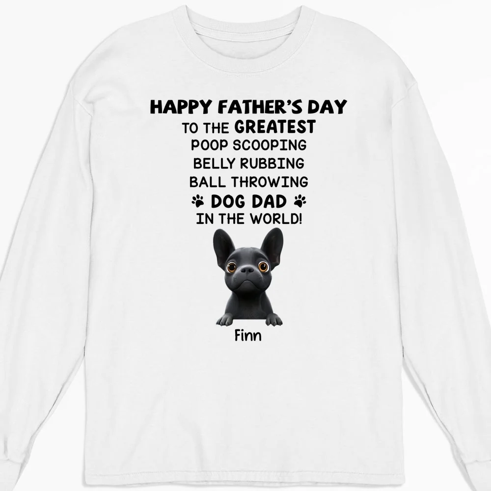Greatest Dog Dad In The World - Personalized Custom Long Sleeve T-Shirt - Image 5