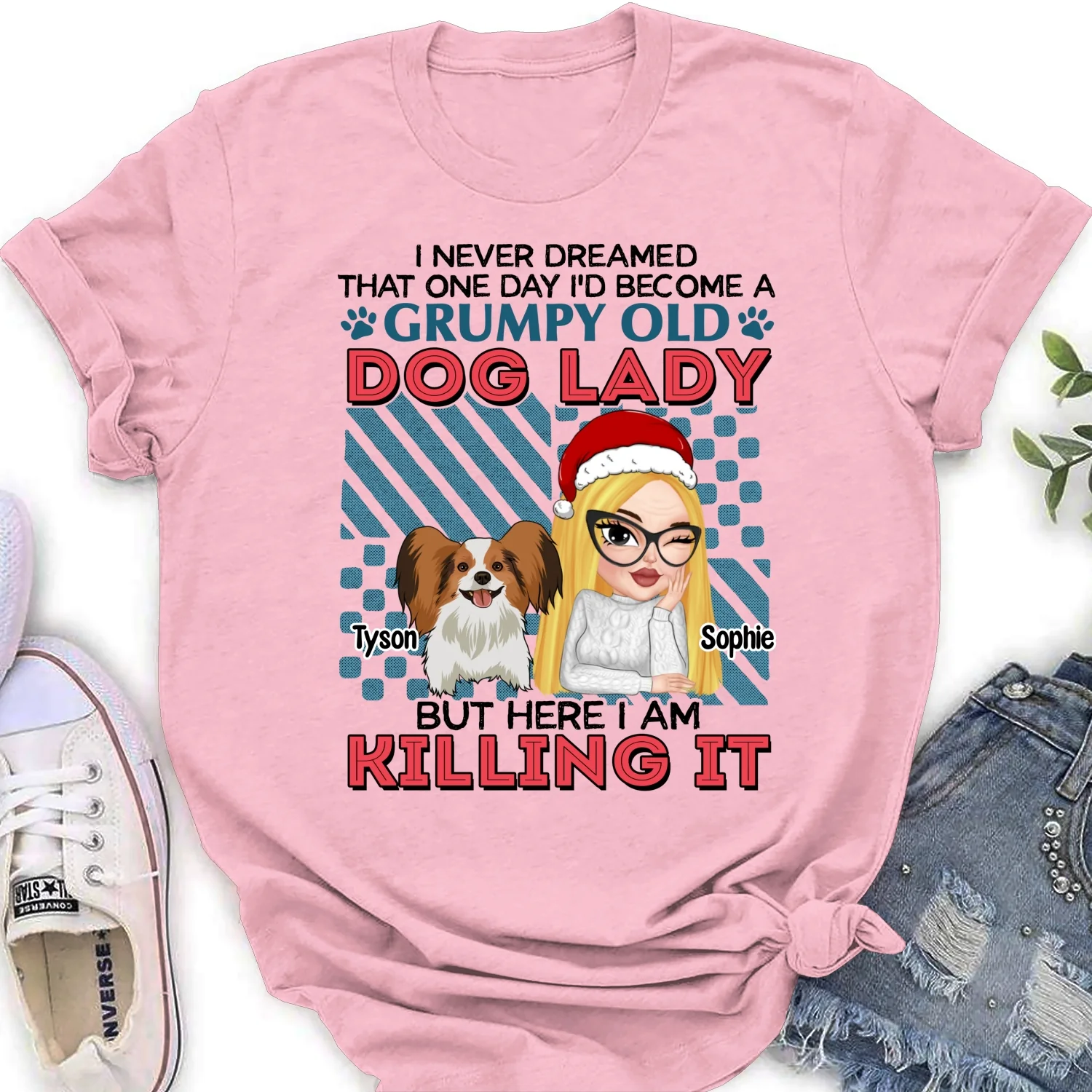 Grumpy Old Dog Lady - Personalized Custom Women's T-shirt - Image 7