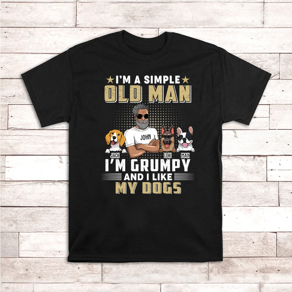 Grumpy Simple Old Man - Personalized Custom Unisex T-shirt - Image 2