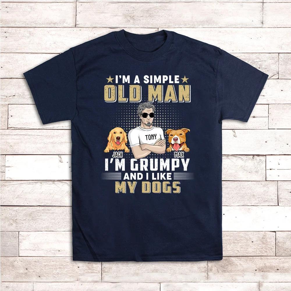 Grumpy Simple Old Man - Personalized Custom Unisex T-shirt - Image 3