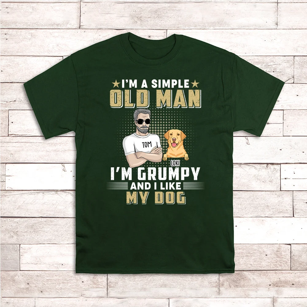 Grumpy Simple Old Man - Personalized Custom Unisex T-shirt - Image 4