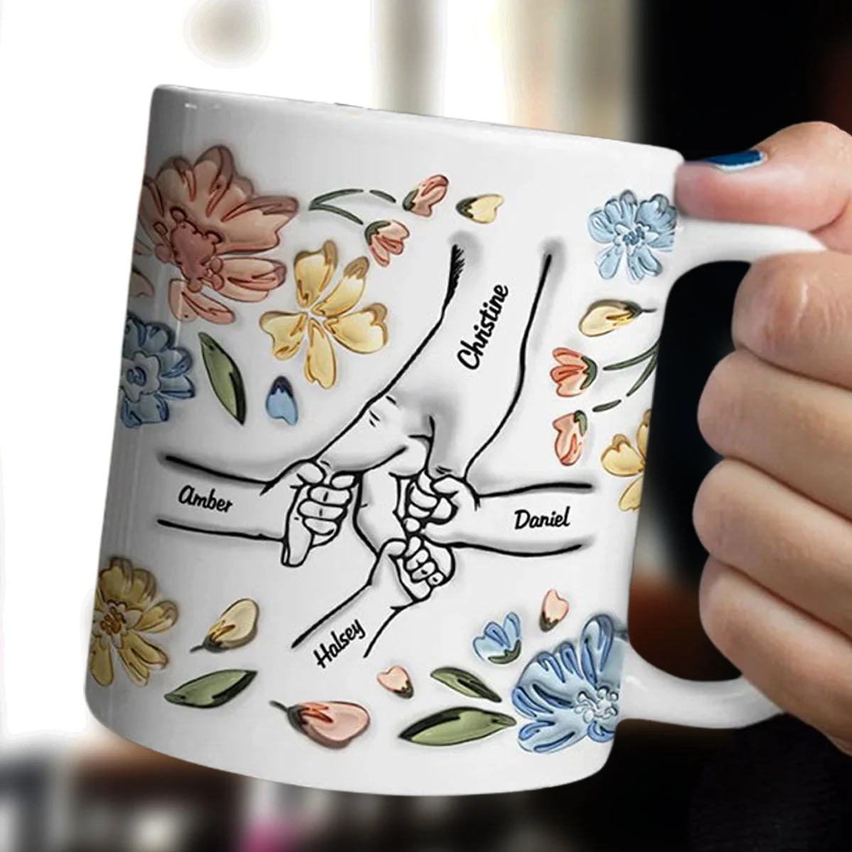 Hand In Hand, I Will Always Protect You - Personalized Custom 3D Inflated Effect Mug - Image 3