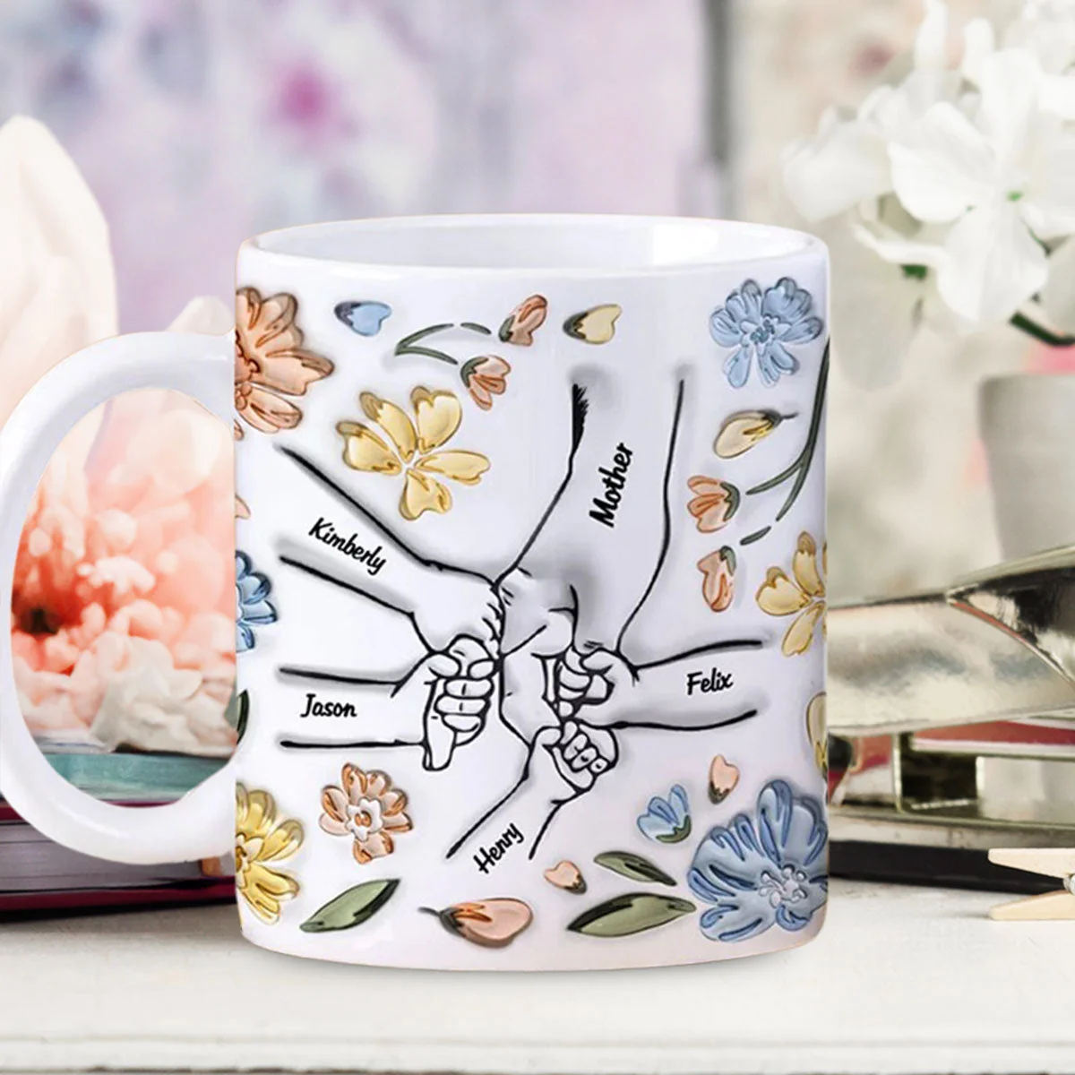 Hand In Hand, I Will Always Protect You - Personalized Custom 3D Inflated Effect Mug - Image 5