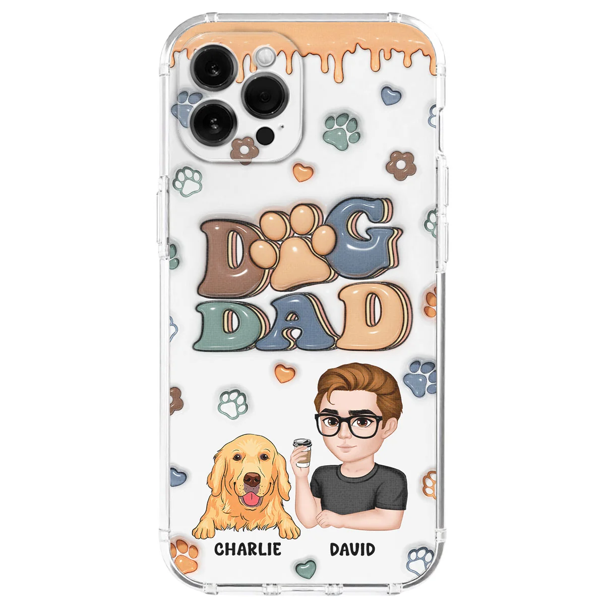 Handsome Dog Dad - Personalized Custom 3D Inflated Effect Phone Case