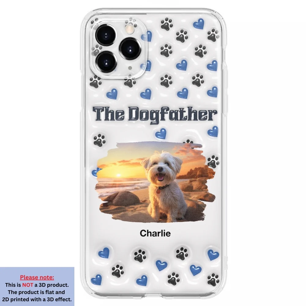 Handsome Dog Dad Photo - Personalized Custom 3D Inflated Effect Phone Case - Image 6