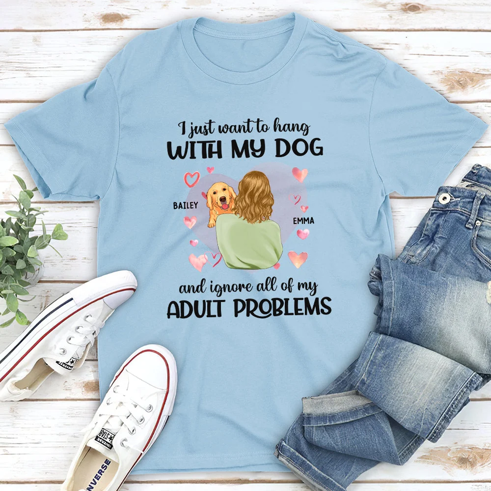 Hang With My Dog - Personalized Custom Unisex T-shirt - Image 5