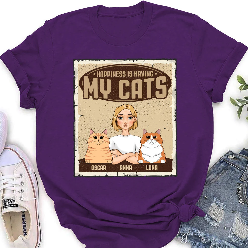 Happiness Is Having - Personalized Custom Women's T-shirt - Image 3