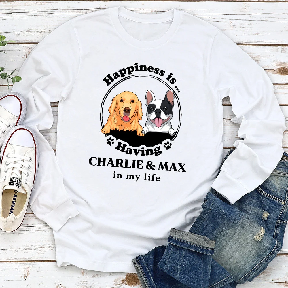 Happiness Is - Personalized Custom Long Sleeve T-shirt - Image 2
