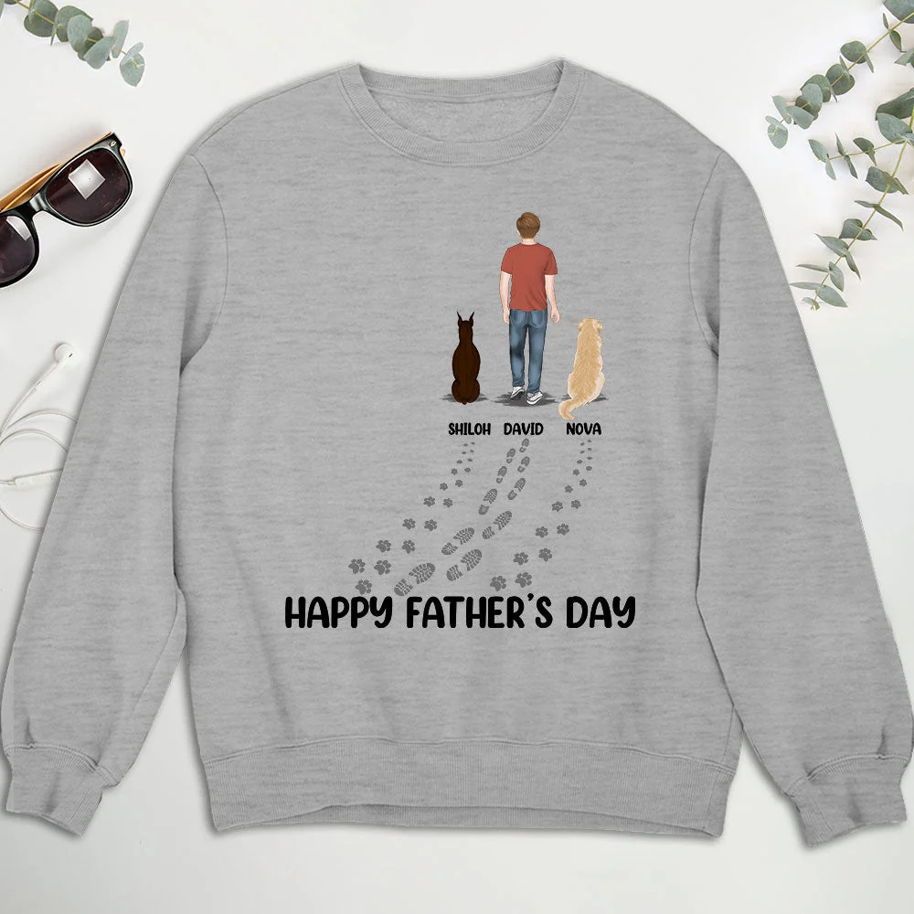 Happy Fathers Day To The Best Dog Dad - Personalized Custom Sweatshirt - Image 2