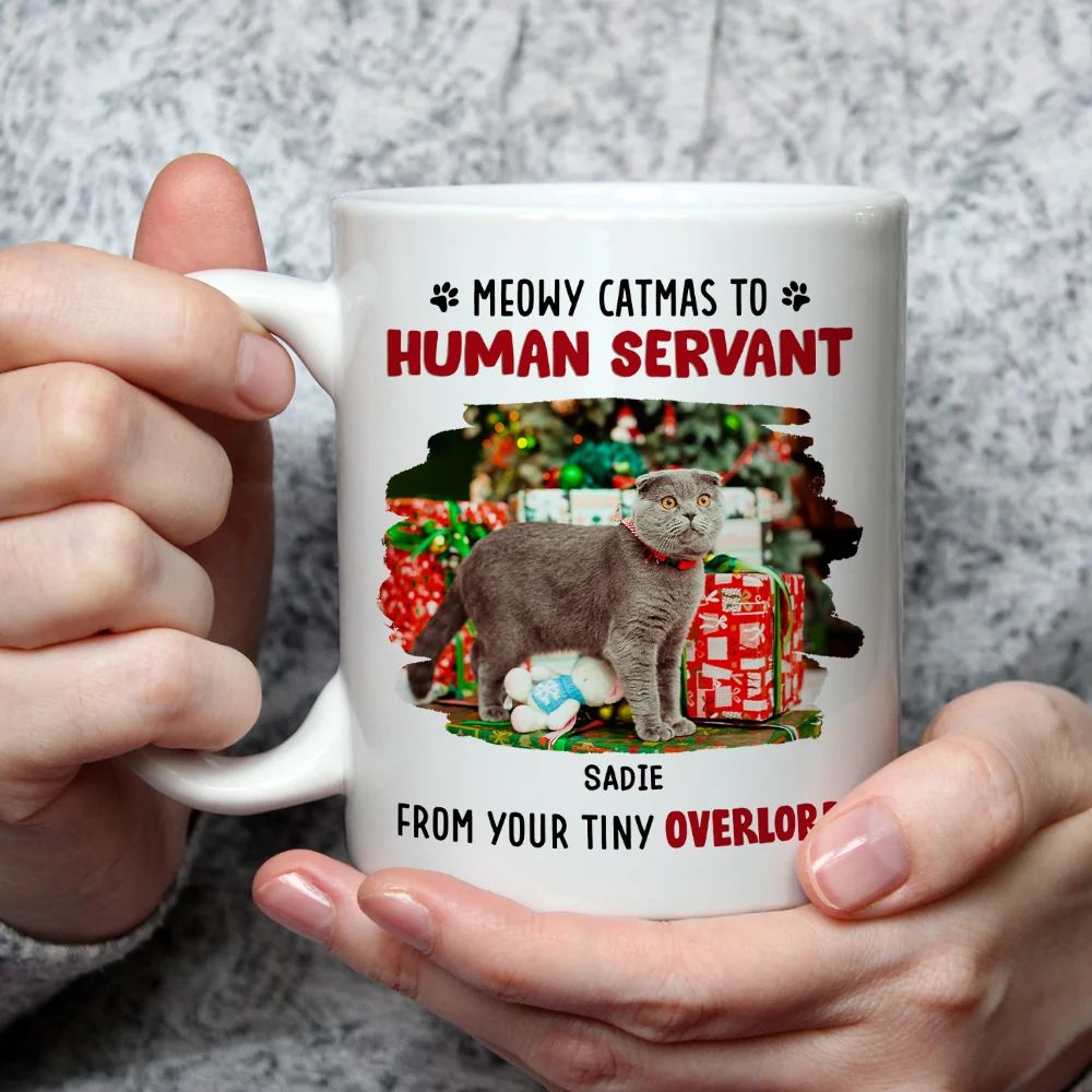 Happy Human Servant Christmas Photo - Personalized Custom Coffee Mug - Image 3