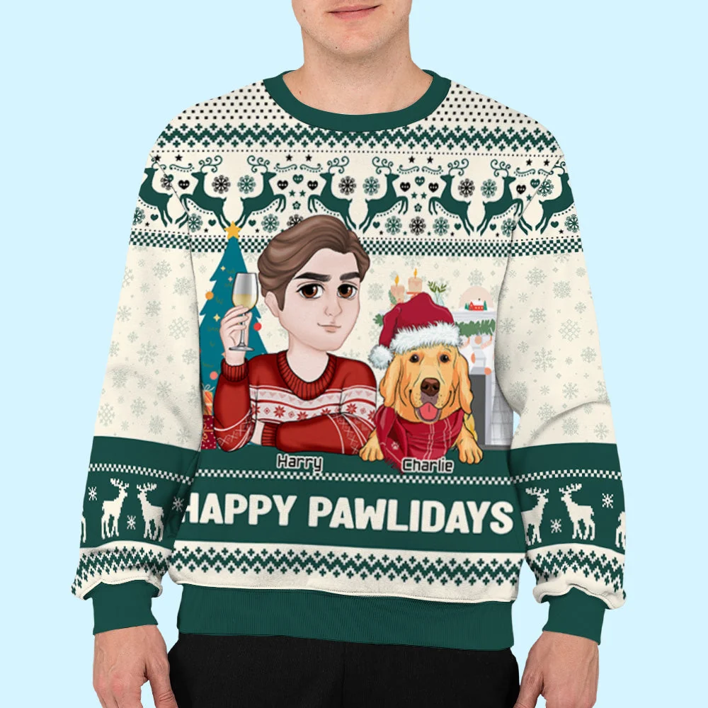 Happy Pawlidays To You - Personalized Custom All-Over-Print Sweatshirt - Image 6