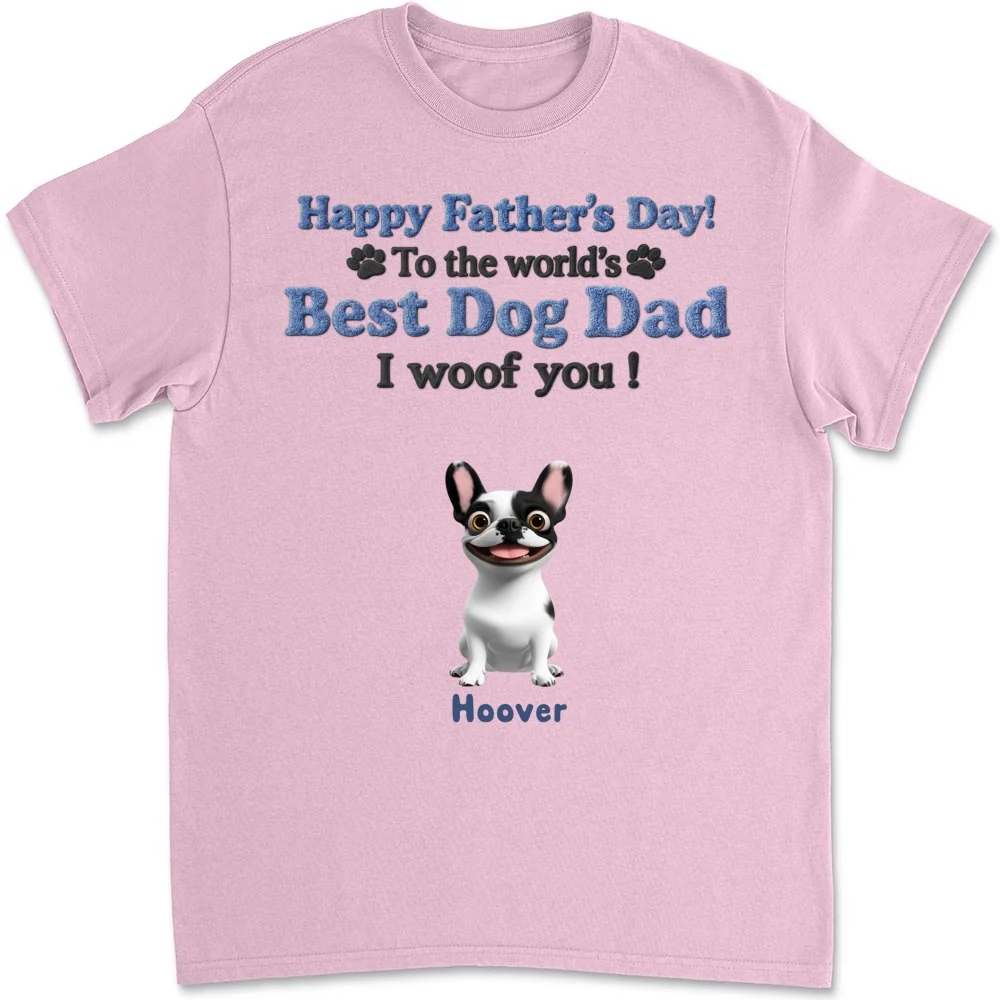 Happy To Be Dog Dad Ver Standing - Personalized Custom Shirt - Image 11