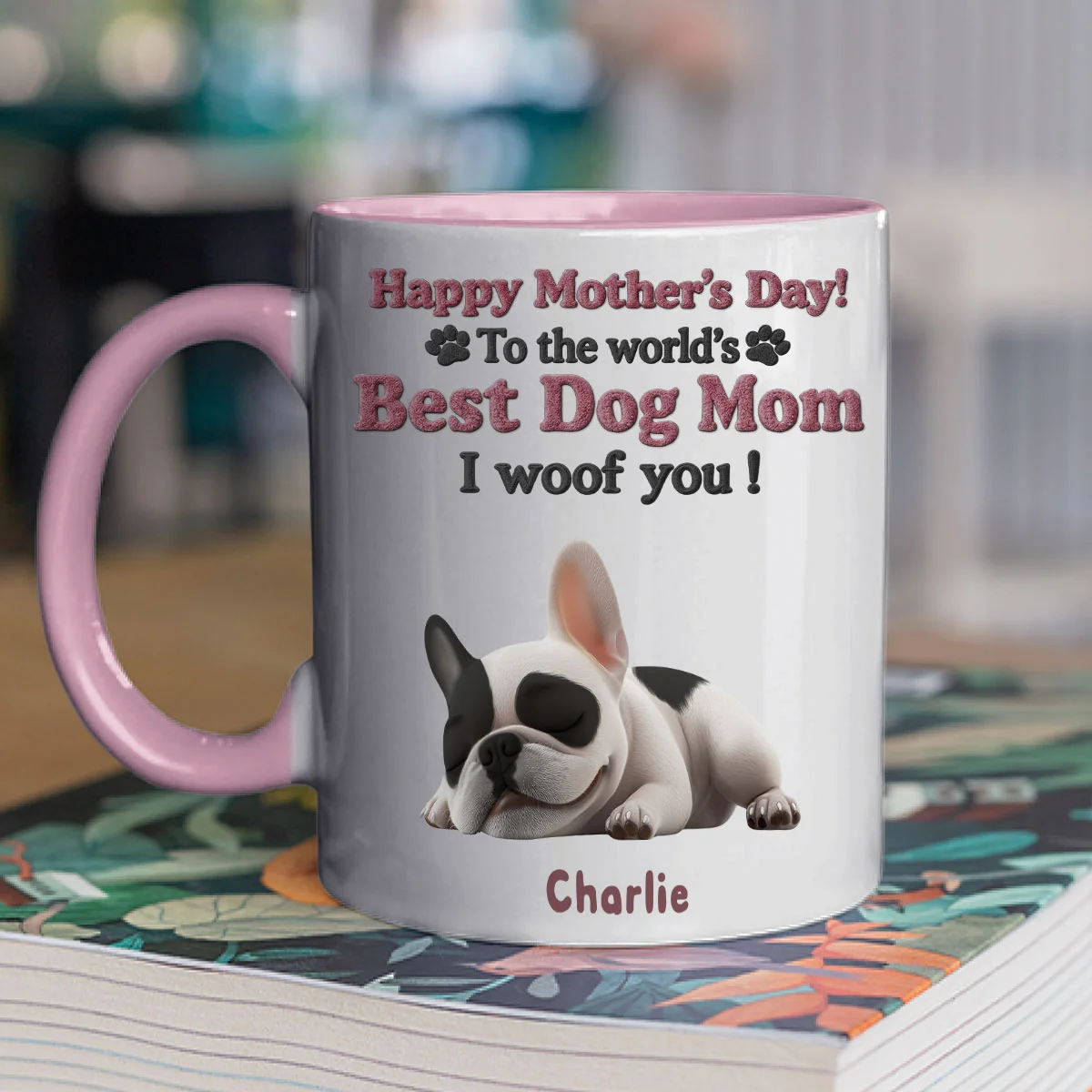 Happy To Be Dog Parents - Personalized Custom Accent Mug - Image 2