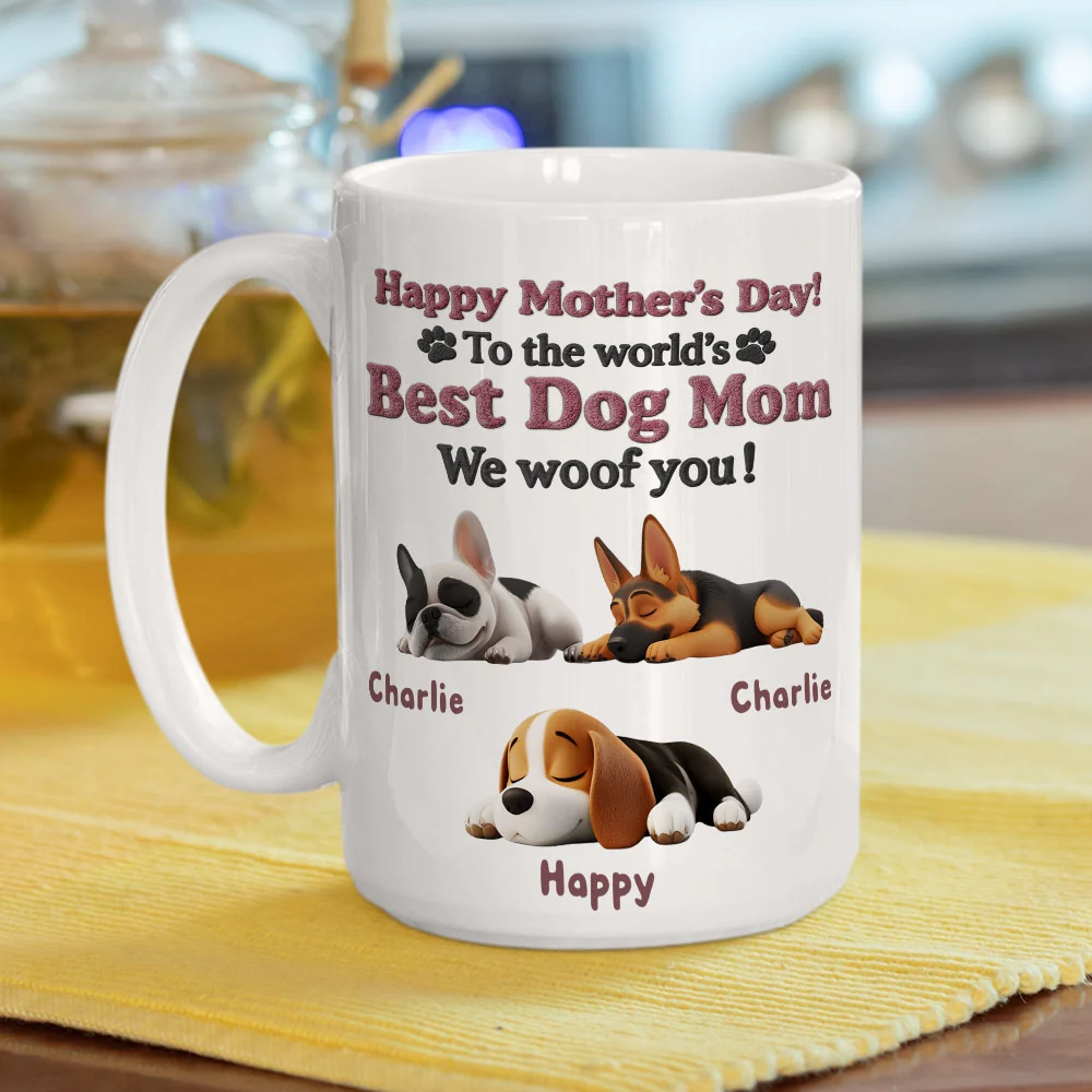 Happy To Be Dog Parents - Personalized Custom Coffee Mug - Image 4