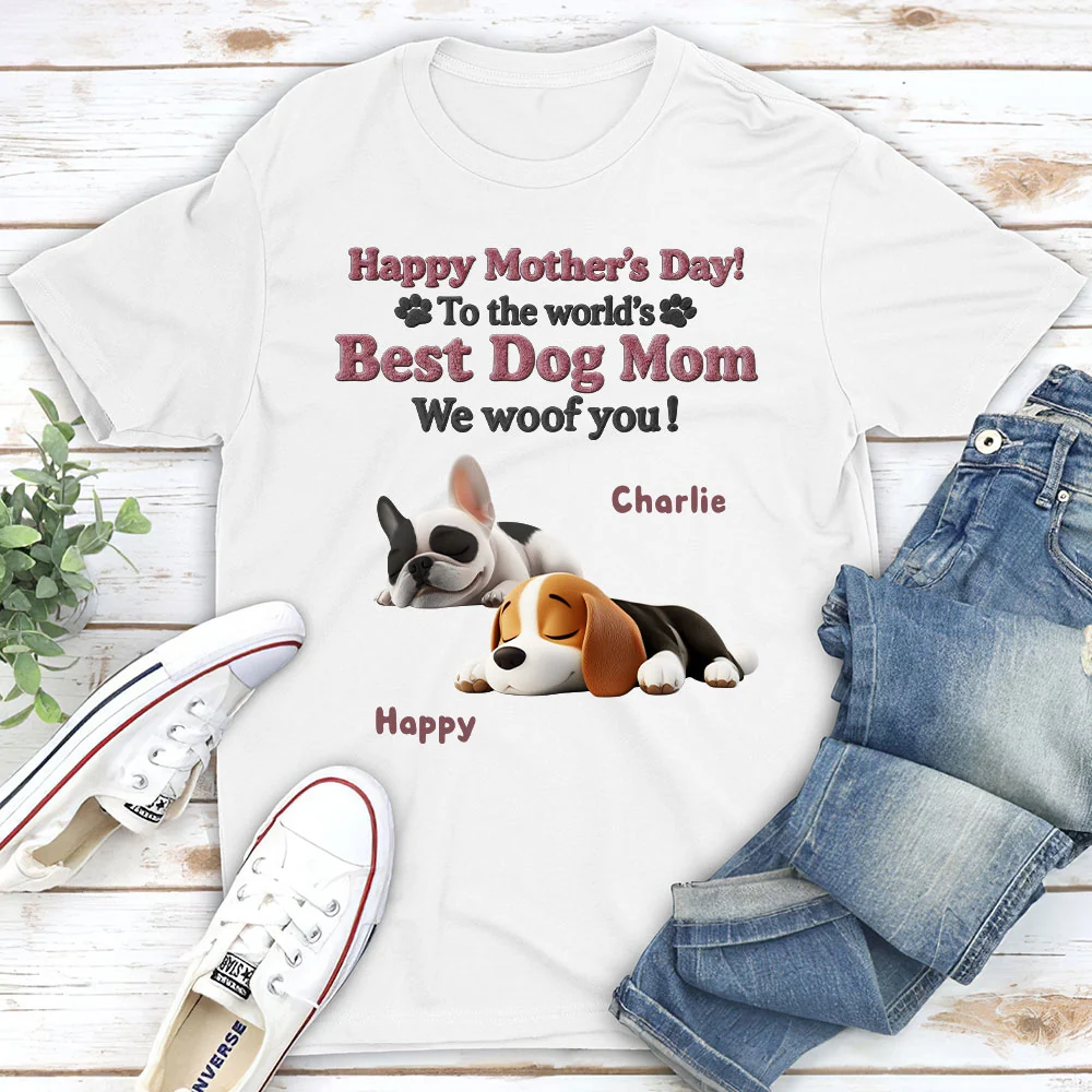 Happy To Be Dog Parents - Personalized Custom Unisex T-Shirt - Image 2