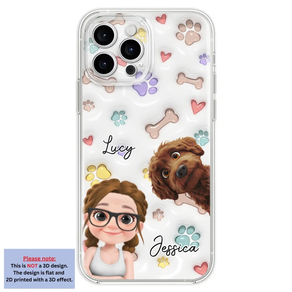 Her Baby Lovely Dogs - Personalized Custom 3D Inflated Effect Phone Case - Image 26