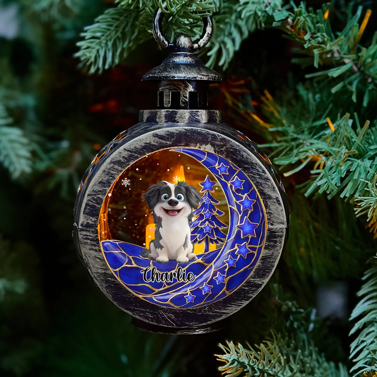 Here Beside Pearl Of You - Personalized Custom 3D Effect Christmas Lantern - Image 5