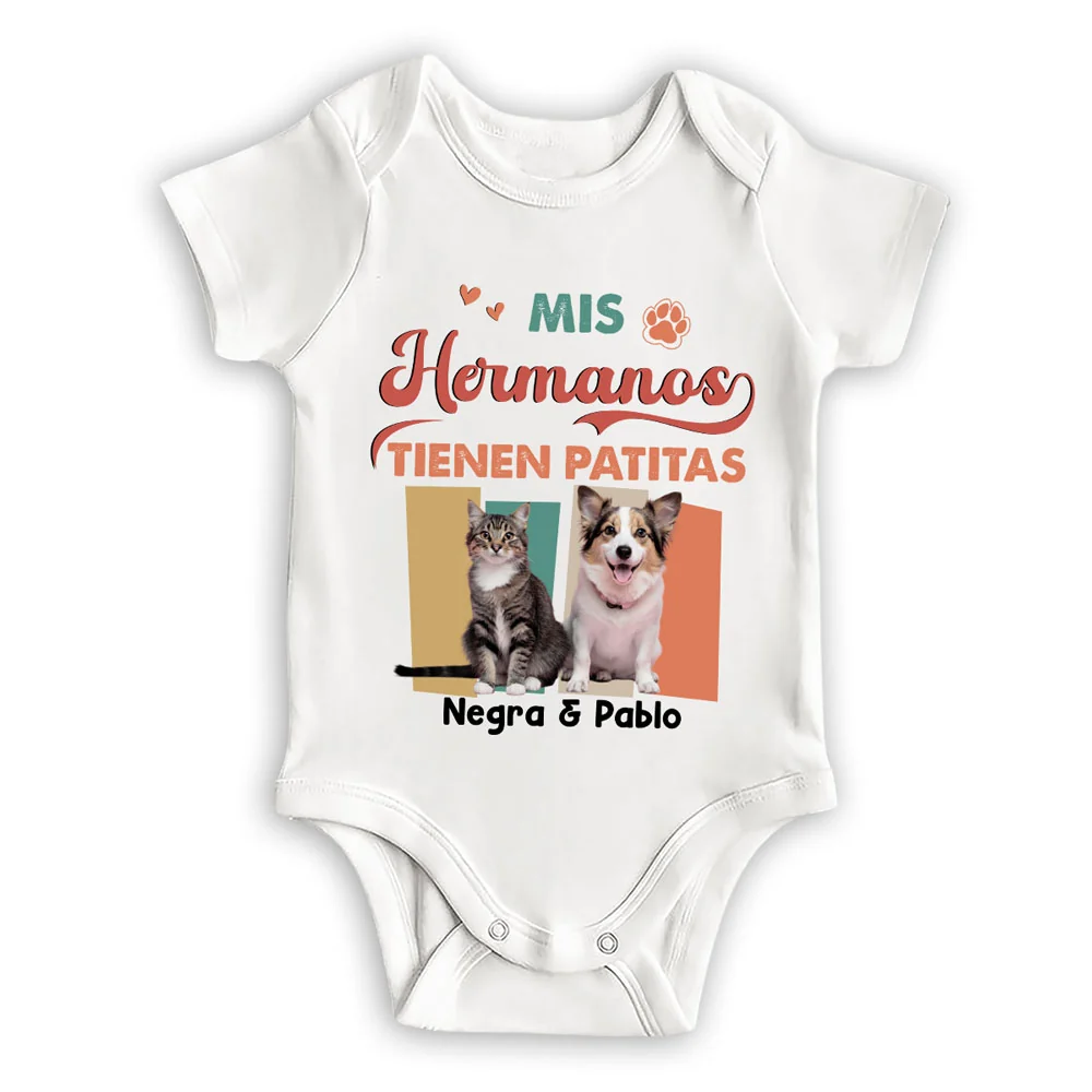 Hermanos Con Patitas Foto - Body De Bebé Personalizado