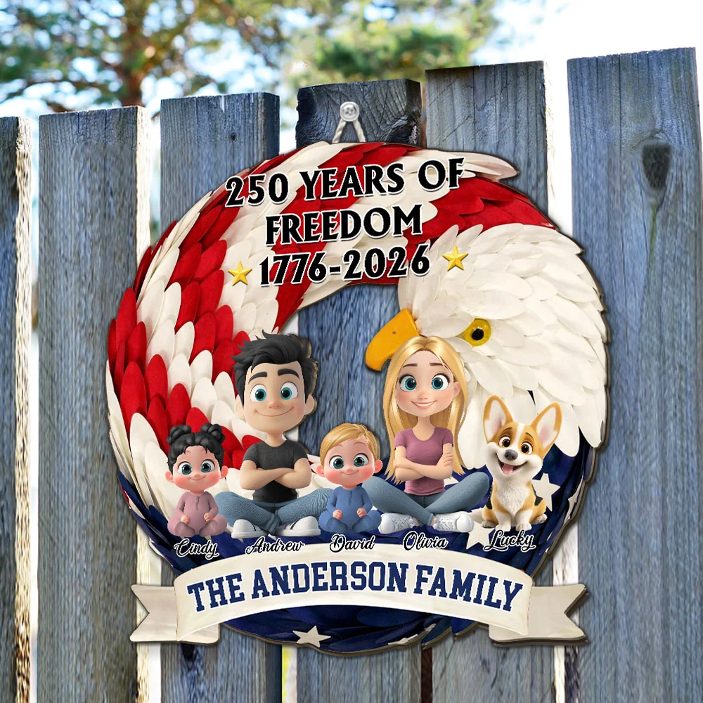Home Of The Free - Personalized Custom Wood Sign - Image 5