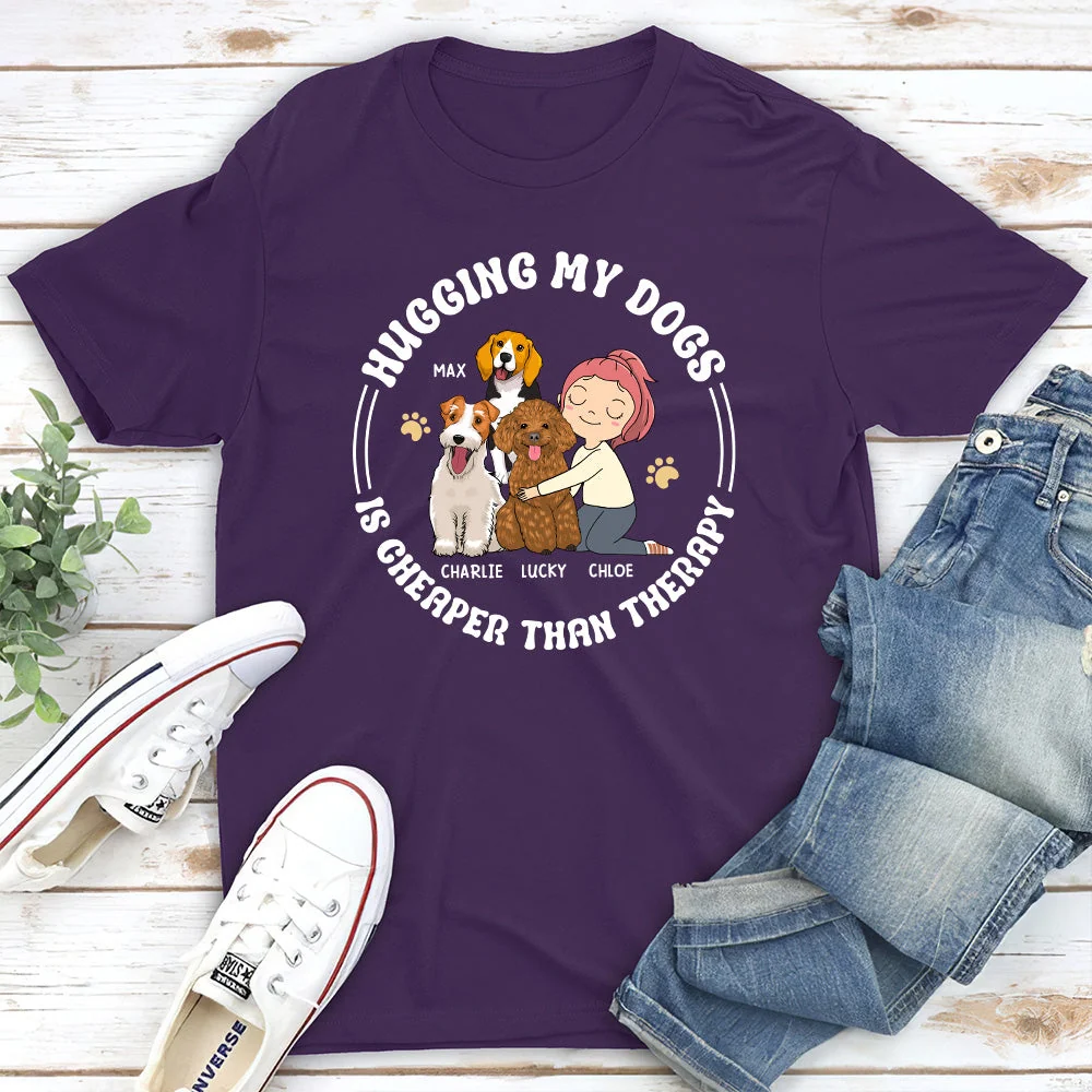 Hugging My Dog - Personalized Custom Unisex T-shirt - Image 5