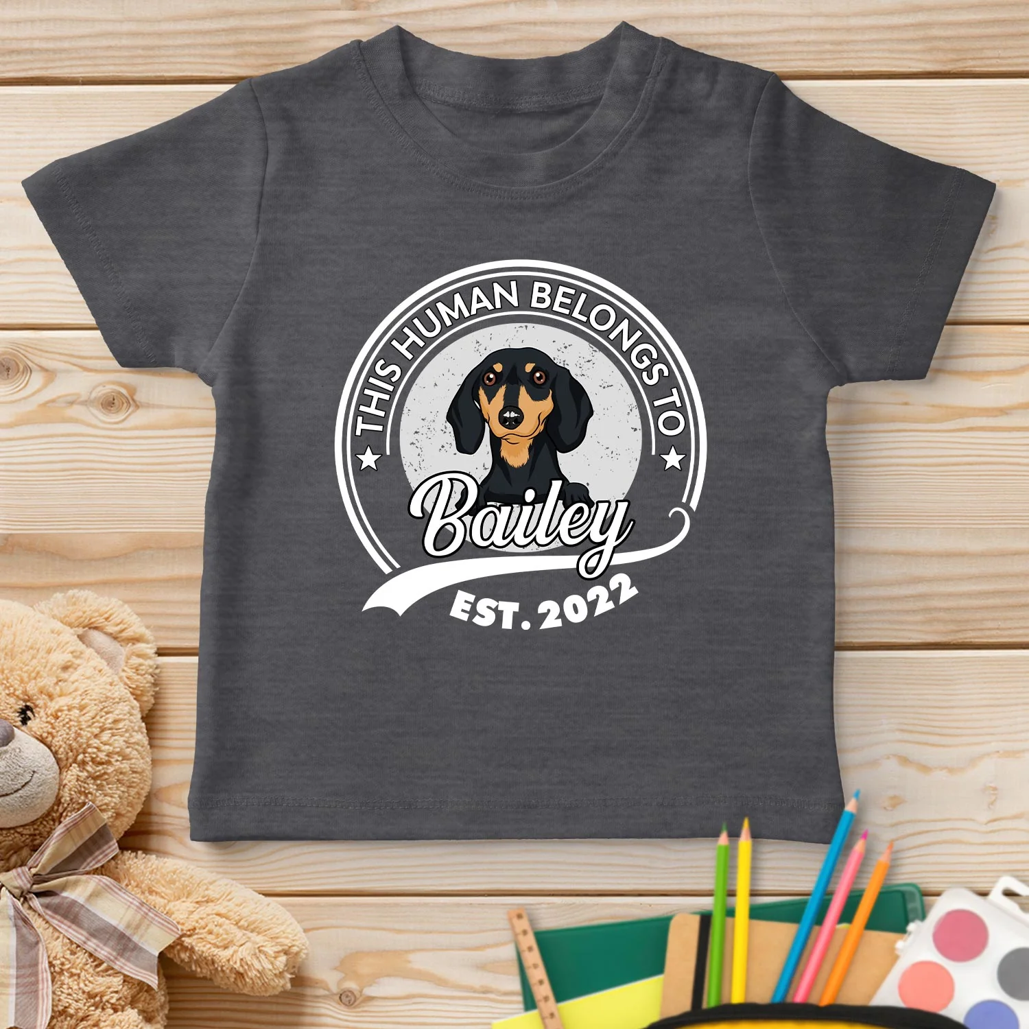 Human Belongs To Dog Version 2 - Personalized Custom Youth T-shirt - Image 3