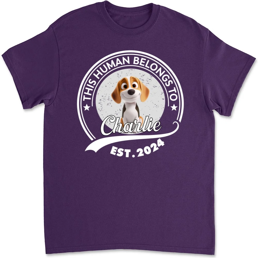 Human Belongs To Dog Cartoon - Personalized Custom Unisex T-shirt - Image 10