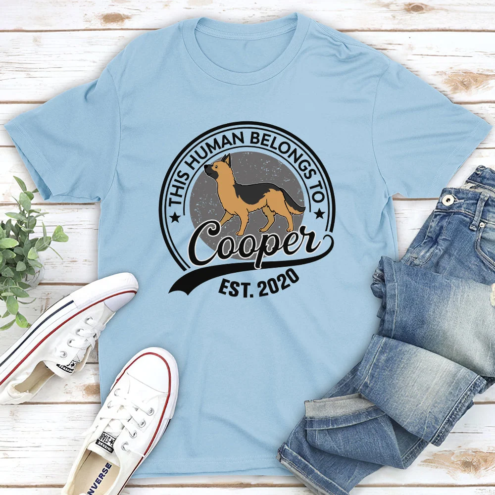 Human Belongs To Dog (Light Ver.) - Personalized Custom Unisex T-shirt - Image 3