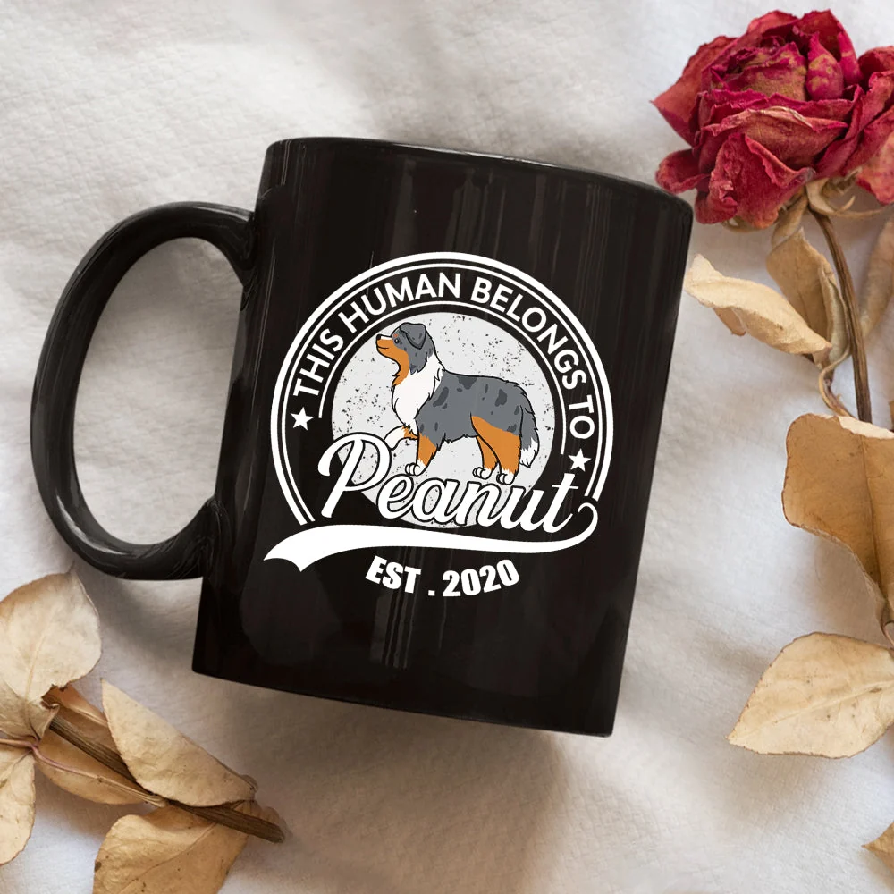 Human Belongs To Dog - Personalized Custom Coffee Mug - Image 2