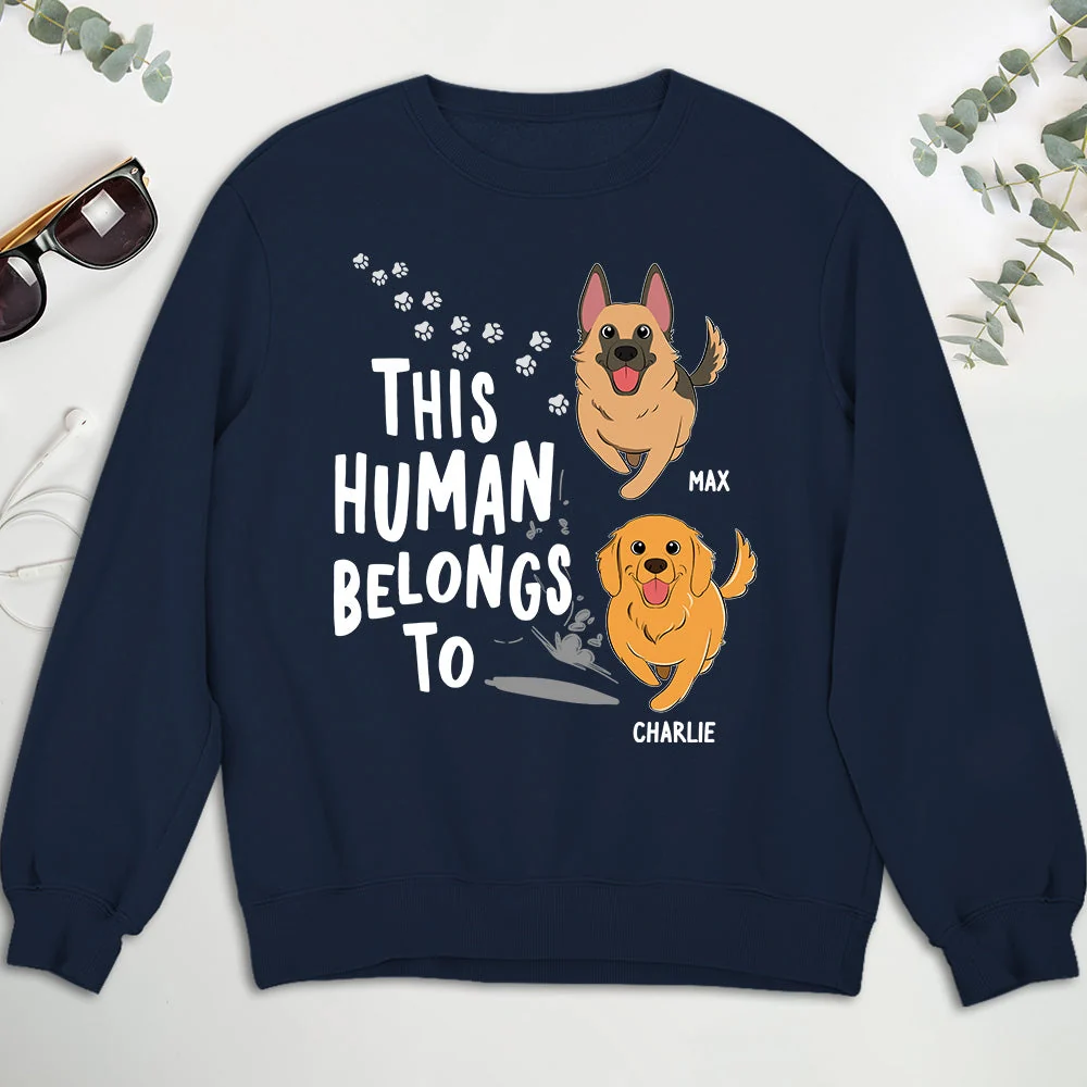 Human Belongs To Dogs - Personalized Custom Sweatshirt - Image 5