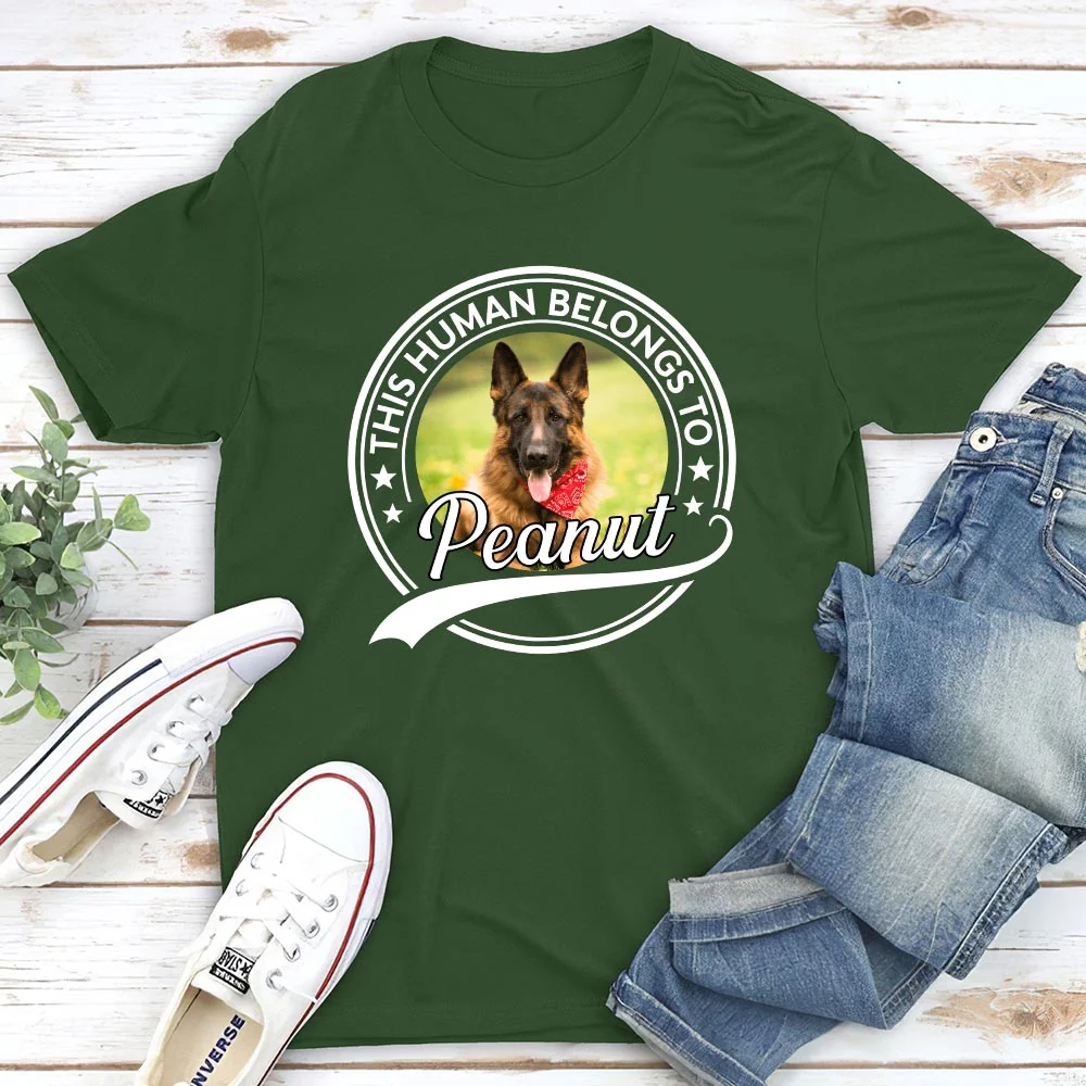 Human Belongs To Photo - Personalized Custom Unisex T-shirt - Image 2