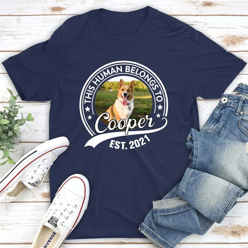 Human Belongs To Photo - Personalized Custom Unisex T-shirt - Image 3