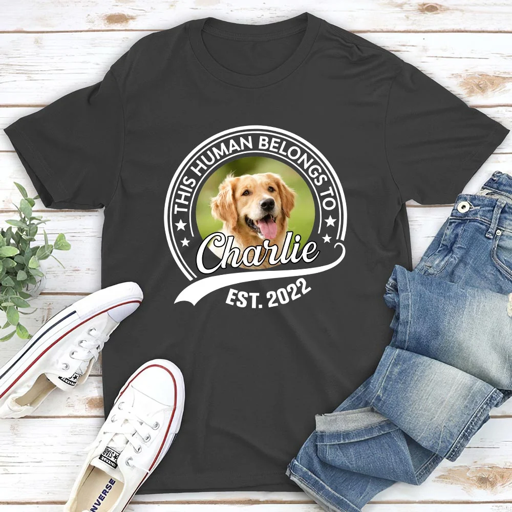 Human Belongs To Photo - Personalized Custom Unisex T-shirt - Image 6