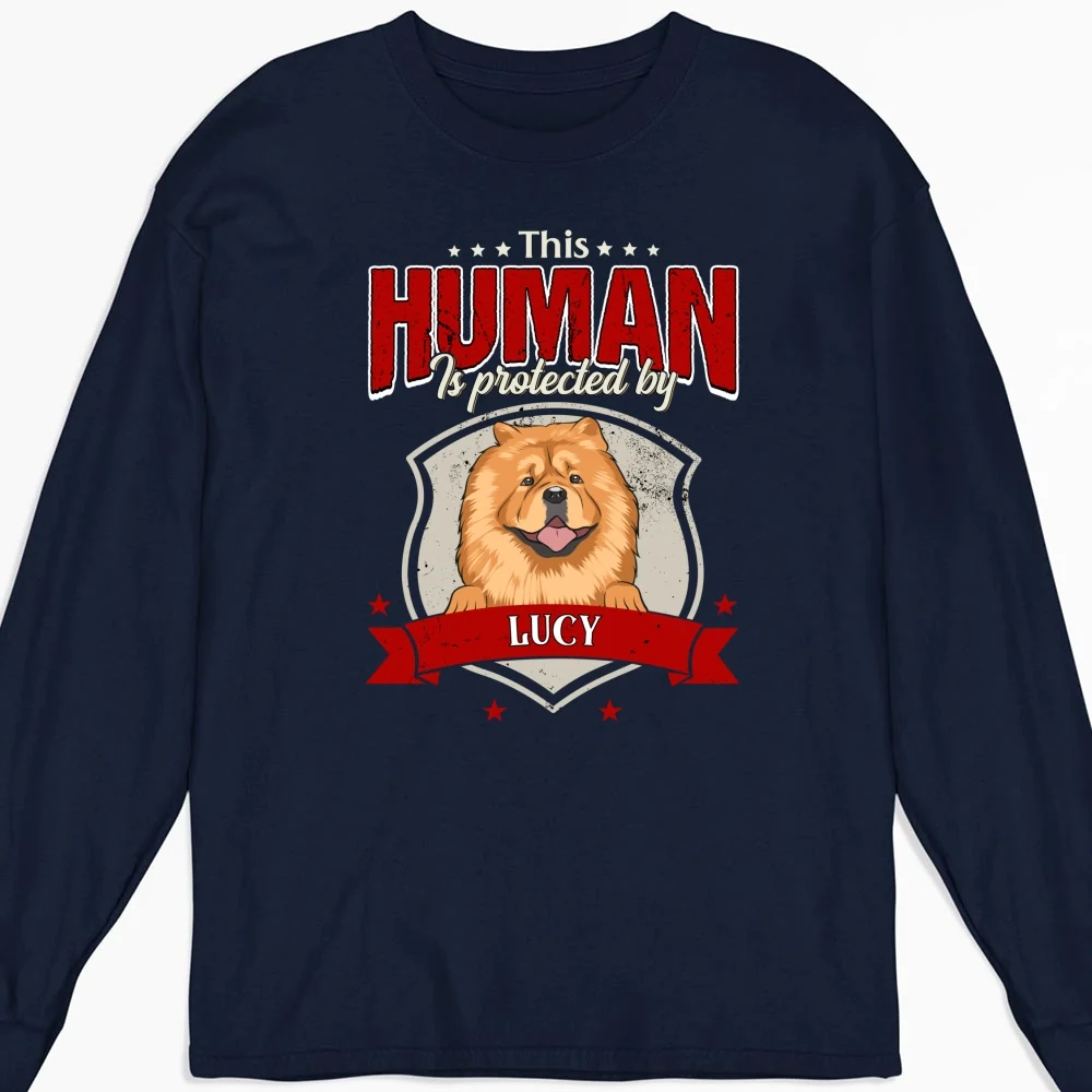 Human Is Protected - Personalized Custom Long Sleeve T-Shirt - Image 5