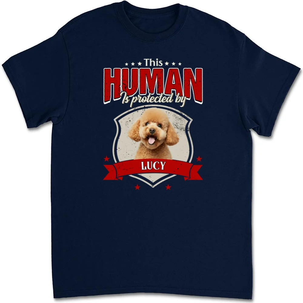 Human Is Protected Photo - Personalized Custom Unisex T-Shirt - Image 3