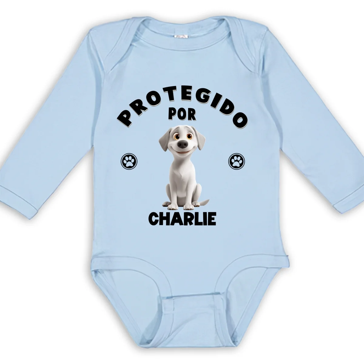 Humano Protegido por Perros - Body de Bebé de Manga Larga Personalizado - Image 8