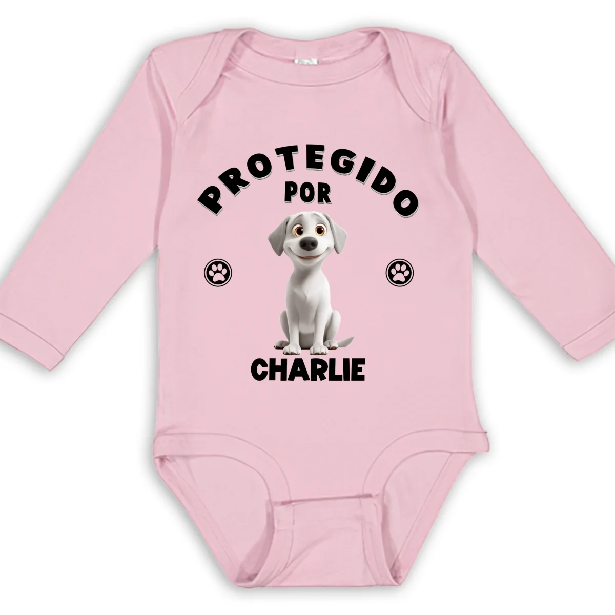 Humano Protegido por Perros - Body de Bebé de Manga Larga Personalizado - Image 9